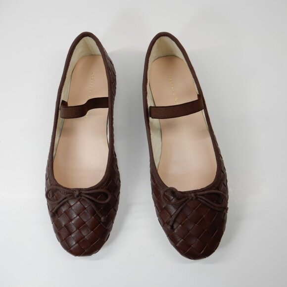 LOEFFLER RANDALL Leonie Woven Ballet Flats Size 6 Espresso Brown Leather NEW - Picture 14 of 15